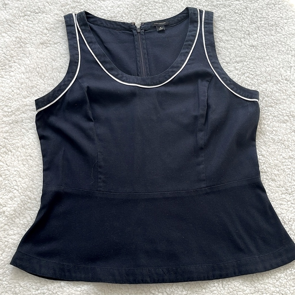 Ann Taylor Sleeveless Peplum Top, 8